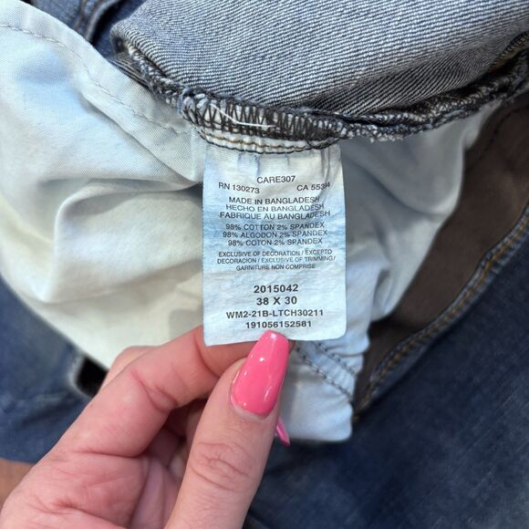 Lee Extreme Motion Jeans Straight Fit 38W 30L Blue Tapered Leg Elastic Waist - Picture 5 of 7